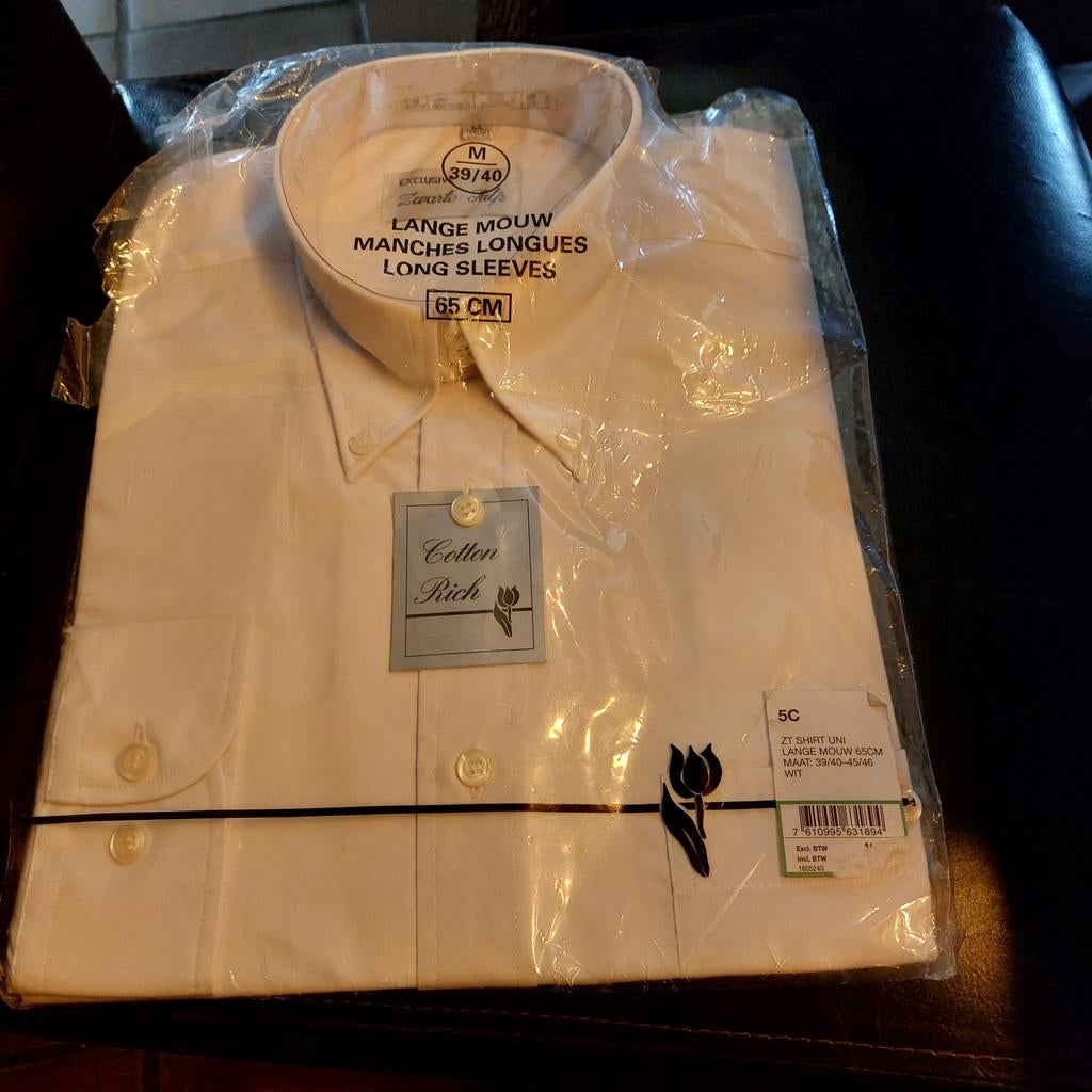 Overhemd van het merk Zwarte Tulp.  Maat M (39/40), Kleding | Heren, Overhemden, Verzenden, Wit, Zwarte Tulp, Nieuw