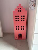 Hema houten roze grachtenpand poppenhuis met toebehoren, Ophalen, Zo goed als nieuw, Poppenhuis