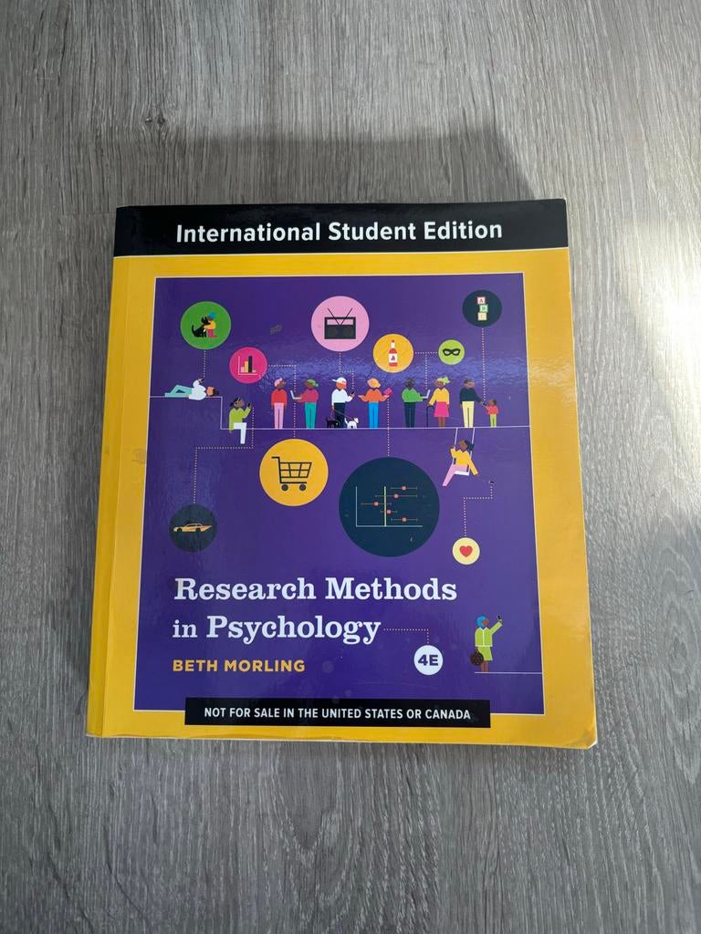 Research Methods in Psychology - Morling (4th Ed.), Ophalen of Verzenden, Zo goed als nieuw, Overige onderwerpen