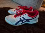 Asics sportschoenen wit met rood en blauw maat 42,5, Kleding | Dames, Ophalen of Verzenden
