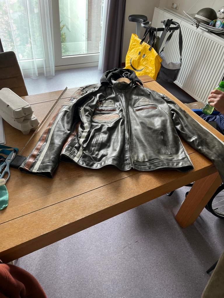 Stoere leren cafe racer  jas!!, Motoren, Kleding | Motorkleding, Ophalen of Verzenden, Tweedehands, Heren, Jas | leer
