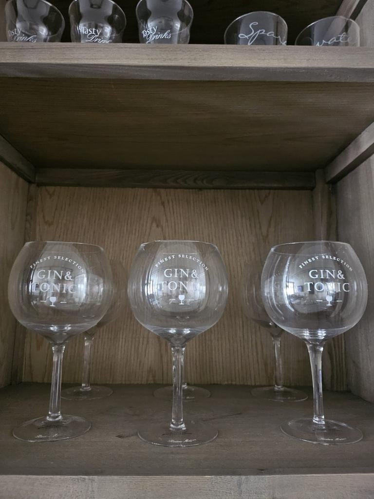6 gintonic glazen riviera maison, nieuw., Glas of Glazen, Nieuw, Ophalen of Verzenden, Glas