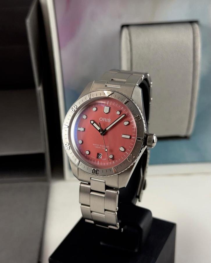 Oris Divers Sixty-Five “Cotton Candy” 38mm, Sieraden, Tassen en Uiterlijk, Horloges | Heren, Zo goed als nieuw, Polshorloge, Overige merken