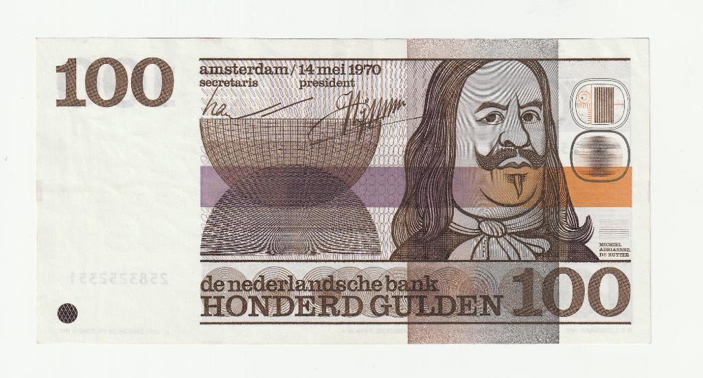 100 Gulden 1970 - Michiel de Ruyter ( Unc ), Postzegels en Munten, Bankbiljetten | Nederland, Ophalen of Verzenden, 100 gulden