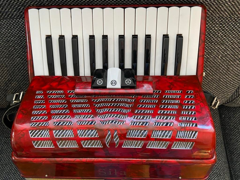 Sila 48 Bas, Muziek en Instrumenten, Accordeons, Overige merken, 48-bas, Met koffer, Zo goed als nieuw