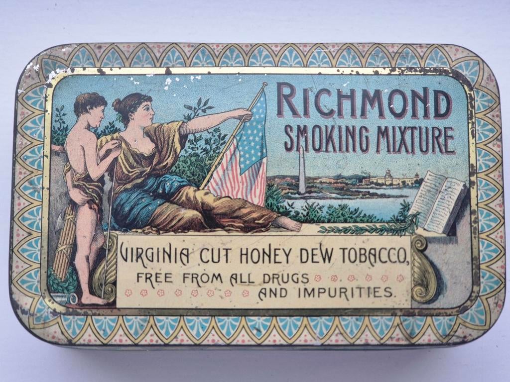 Richmond Smoking Mixture tabak Cigarettes blik, Verzamelen, Blikken, Ophalen of Verzenden, Gebruikt, Overige