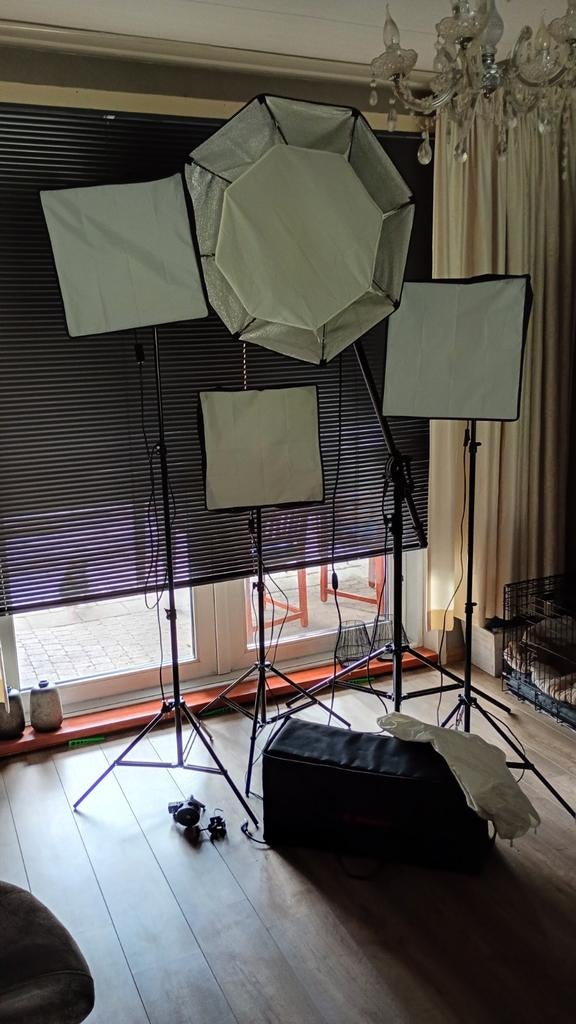 Mooie complete set lampen voor de studio, Ophalen, Zo goed als nieuw, Lamp of Flitsset