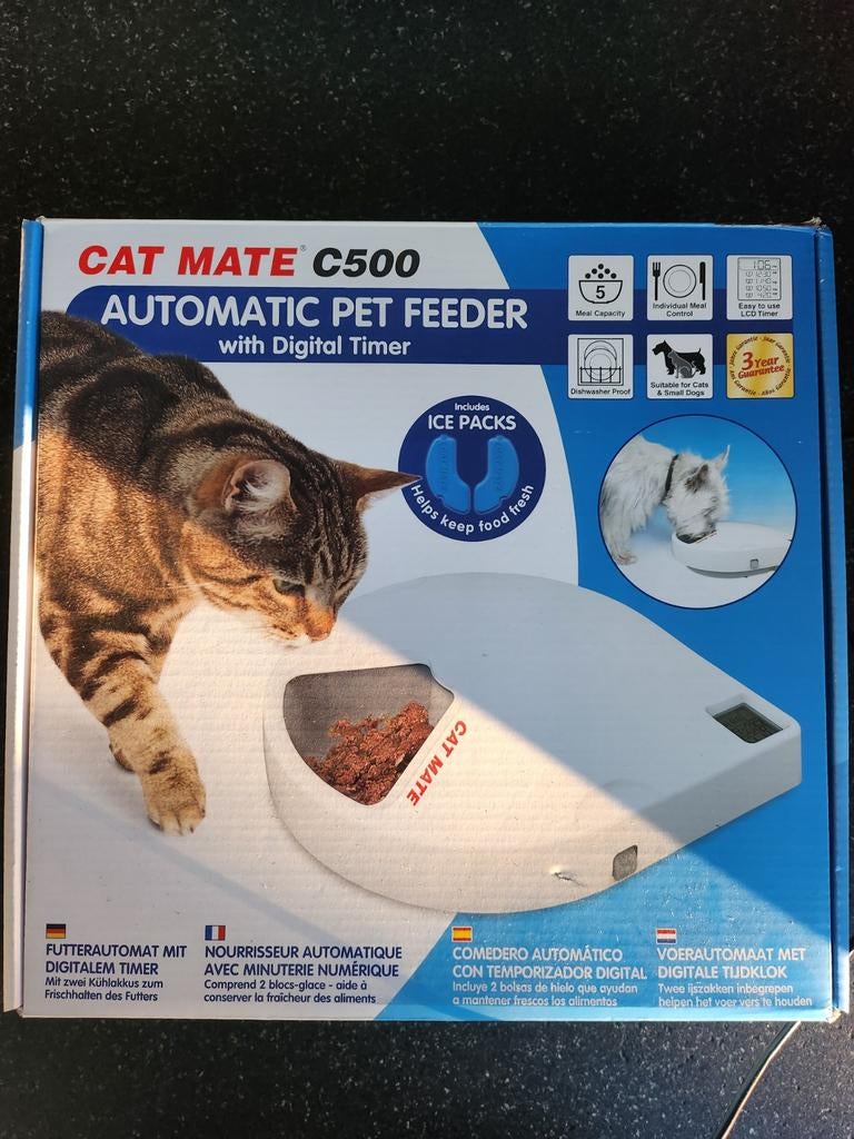 Cat voerautomaat met digitale tijdklok, Dieren en Toebehoren, Kattenvoerbakken en Drinkbakken, Ophalen of Verzenden, Zo goed als nieuw