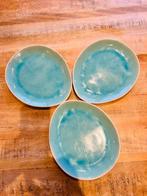 3 stuks azuurblauwe borden van Jewel, Gebruikt, Ophalen of Verzenden, Bord(en), Overige stijlen