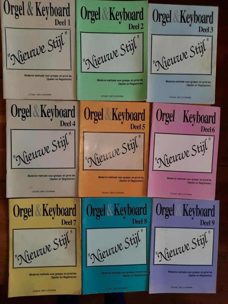 lesboek- keyboard & orgel deel 1 tm 9 volledige set, Gebruikt, Klassiek, Les of Cursus, Ophalen of Verzenden