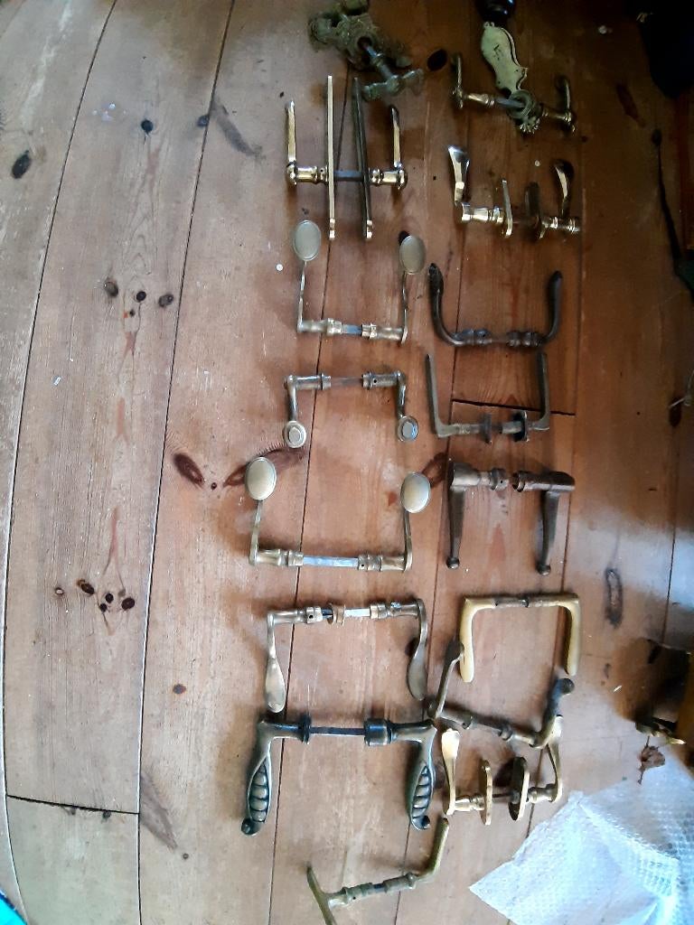 partij antieke deurklinken., Antiek en Kunst, Ophalen of Verzenden