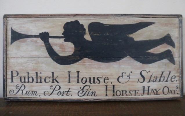 Handgeschilderd houten Pub bord / vintage/ antiek / Publick, Antiek en Kunst, Kunst | Schilderijen | Klassiek, Ophalen of Verzenden