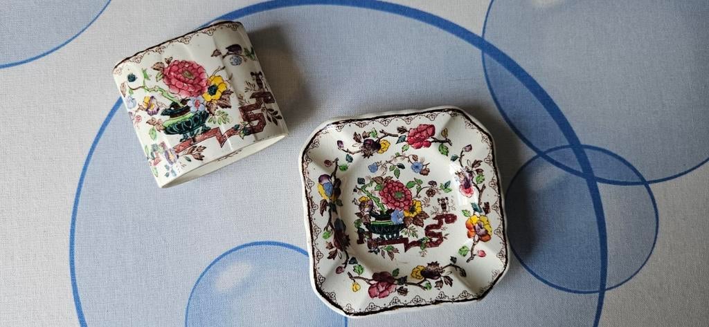 Asbakje en sigarettenvaasje, merk Masons Nabob, Antiek en Kunst, Antiek | Servies los, Ophalen of Verzenden