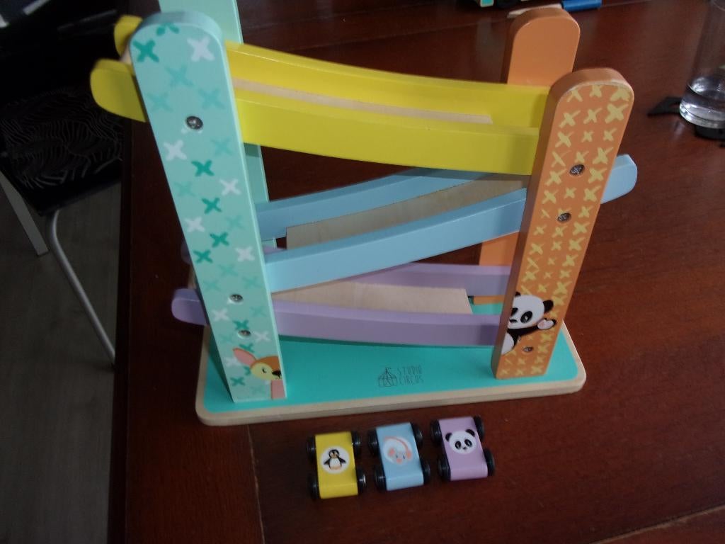 Houten AUTOBAAN+3 Autootjes, Studio Circus, Ophalen of Verzenden, Zo goed als nieuw, Overige typen