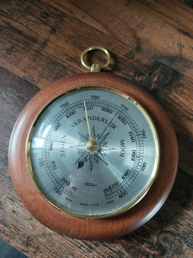 Vintage Fischer Barometer - Made in GDR, Ophalen of Verzenden, Gebruikt, Barometer