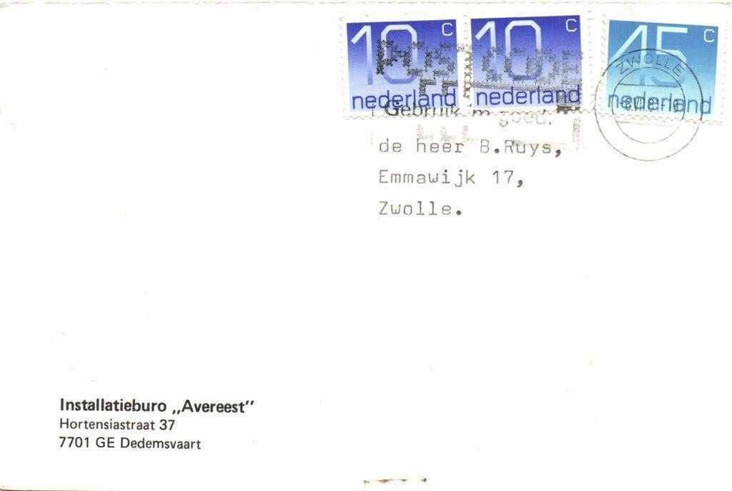 Installatieburo Avereest, Dedemsvaart - 07.1981 - briefkaart, Ophalen of Verzenden, Briefkaart