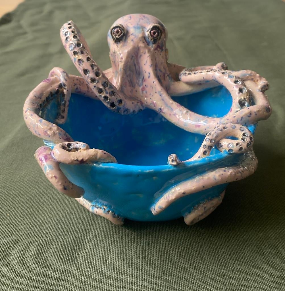 Keramieken schaaltje met octopus, Antiek en Kunst, Ophalen of Verzenden