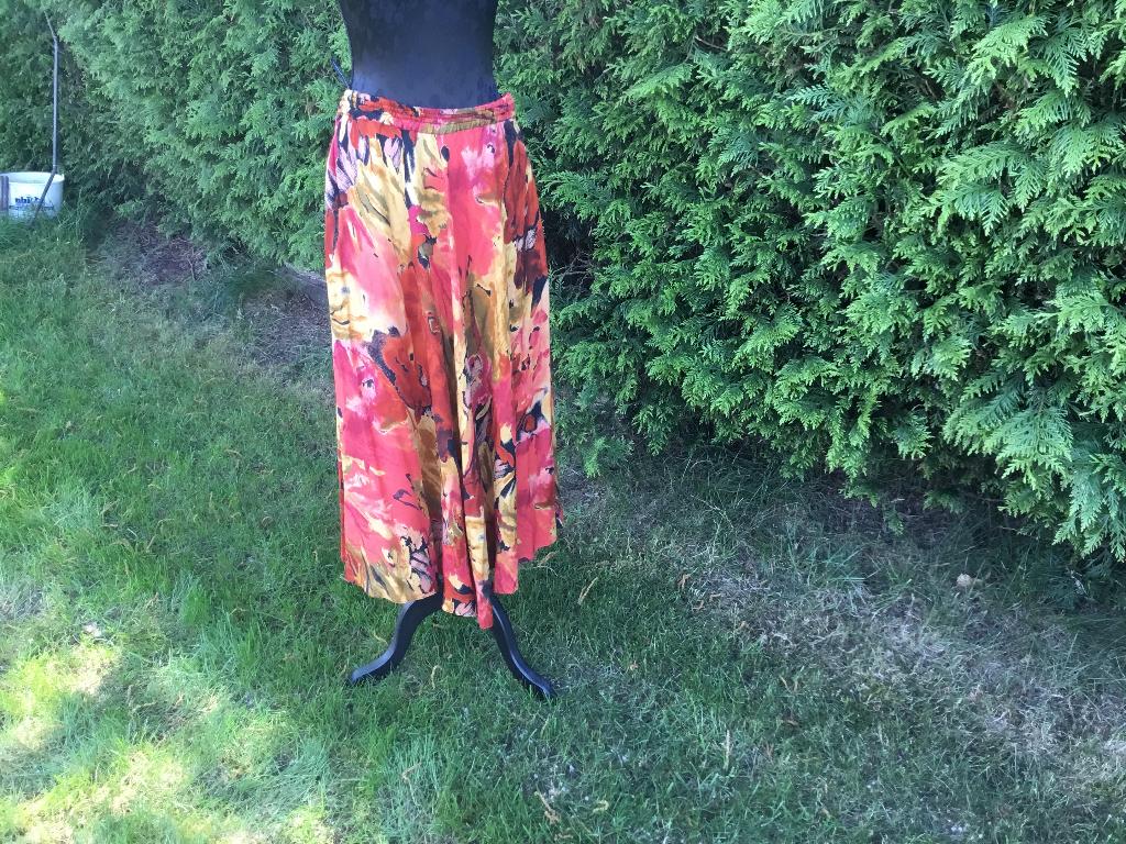 Vintage lange rok maat 42, Kleding | Dames, Rokken, Verzenden, Zo goed als nieuw, Maat 42/44 (L), Onder de knie