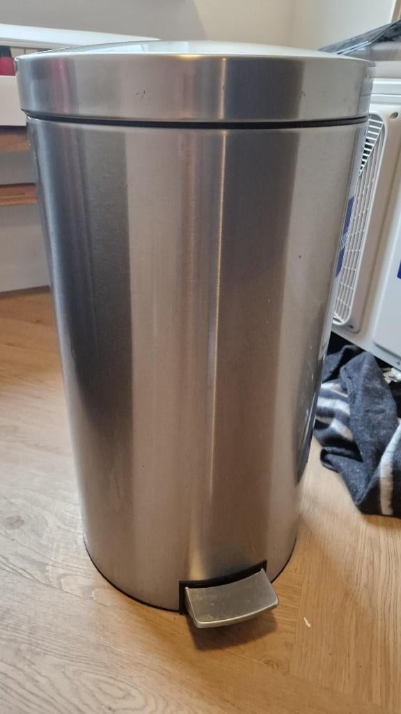 Brabantia RVS pedaalemmer 2x30 liter, Ophalen, Gebruikt, Met pedaal, 40 liter of meer
