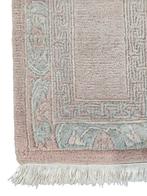 Handgeknoopt oosters wol Nepal tapijt soft pink 43x63cm, Gebruikt, Klassiek, Oosters, Onbekend, Crème