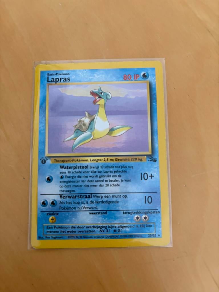 Lapras fossil 1st edition NL, Ophalen of Verzenden, Zo goed als nieuw