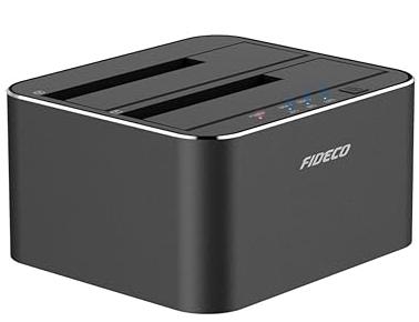Fideco dual bay hdd docking station, Computers en Software, Dockingstations, Ophalen of Verzenden, Zo goed als nieuw, Docking station