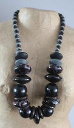 zwart met grijs kralen ketting, Ophalen of Verzenden, Gebruikt, Zwart, Zilver