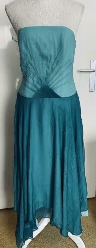 Jurk strapless van Monsoon zijde maat 40 [v], Kleding | Dames, Maat 38/40 (M), Ophalen of Verzenden, Zo goed als nieuw, Onder de knie