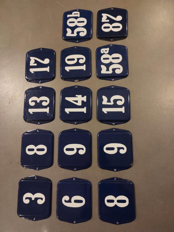 Emaille huisnummers (orgineel model), Antiek en Kunst, Antiek | Emaille, Ophalen of Verzenden