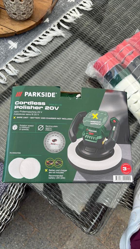 Polijstmachine draadloos + toebehoren, Ophalen