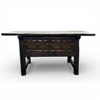 Antieke Spaans eiken betaaltafel, Ophalen of Verzenden