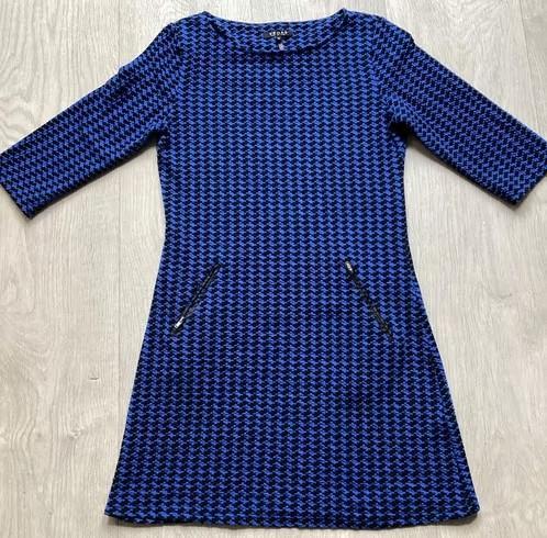 Blauwe jurk met ruitjes - Maat M van Vegas, Kleding | Dames, Jurken, Zo goed als nieuw, Maat 38/40 (M), Blauw, Knielengte, Ophalen of Verzenden
