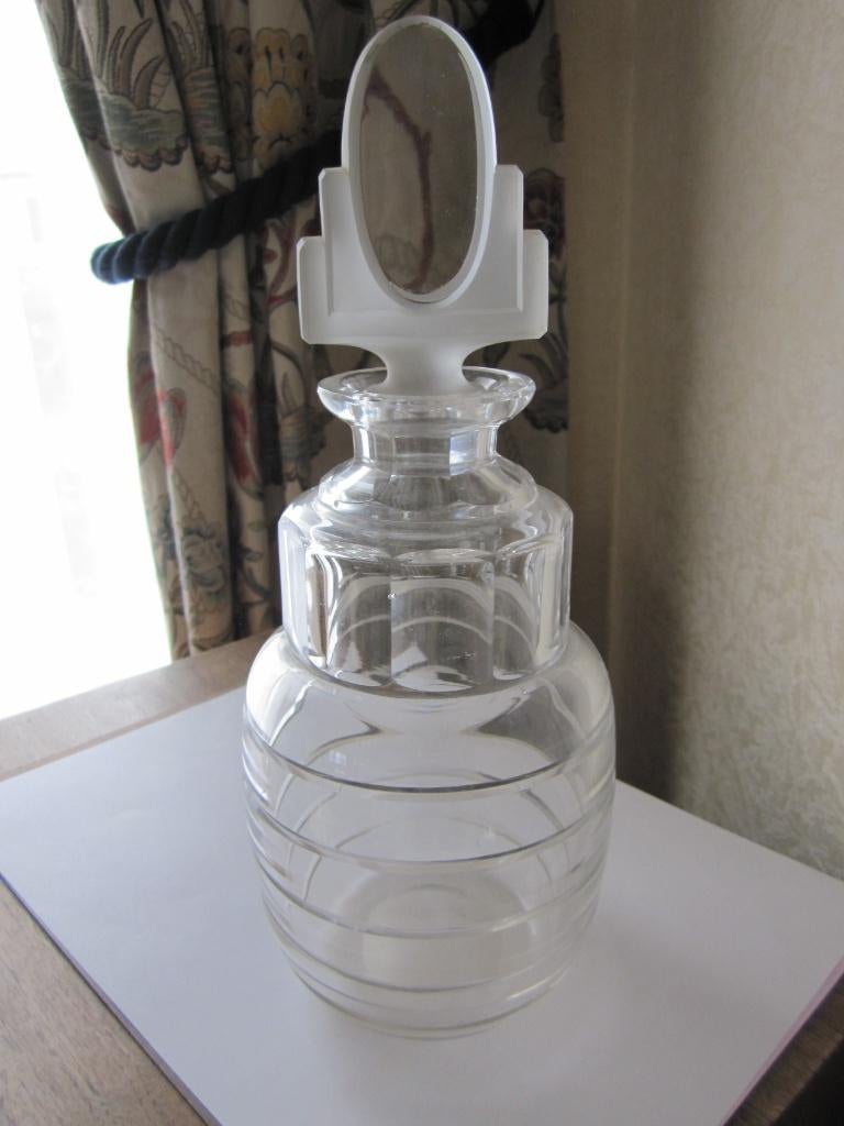 Art deco whiskey karaf Manhattan kristal Val St Lambert, Antiek en Kunst, Antiek | Glas en Kristal, Verzenden