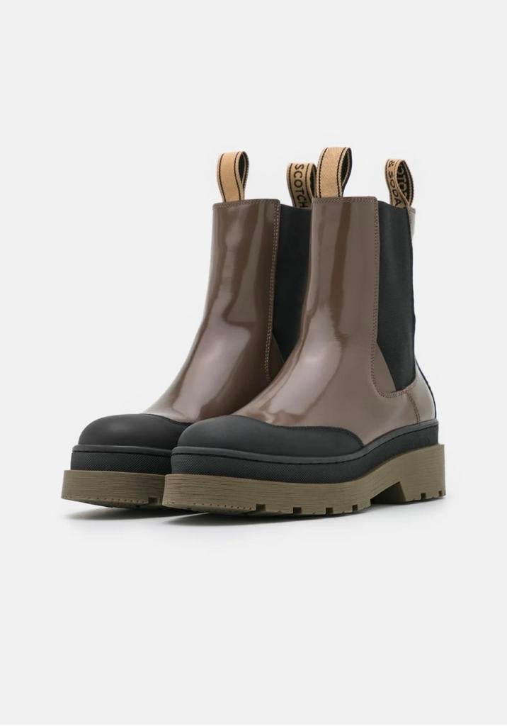 Scotch & Soda Aubri taupe dames schoenen enkellaars maat 38, Bruin, Lage of Enkellaarzen, Scotch & Soda, Ophalen of Verzenden