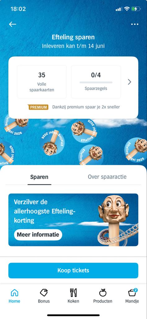 KORTINGSKAARTEN VAN ALBERTHEIJN VOOR EFTELING !!, Tickets en Kaartjes, Drie personen of meer, Kortingskaart