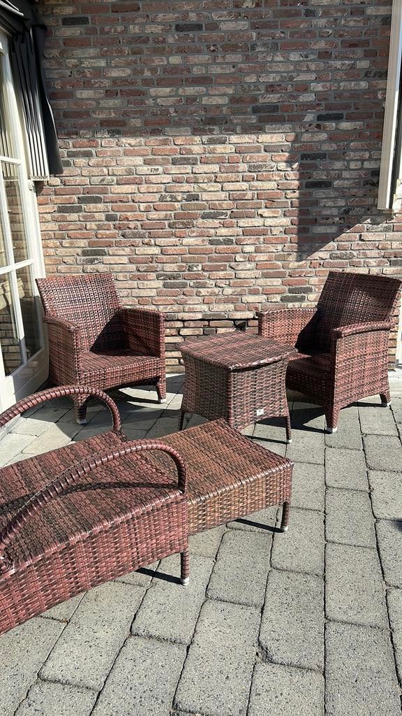 4 delig 4 seasons loungeset wicker bruin, Ophalen, Gebruikt