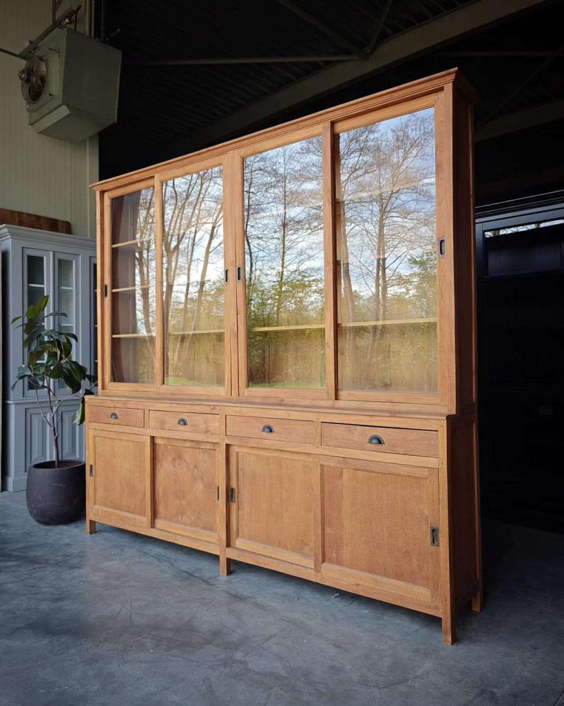 Brede Teak Buffetkast | Winkelkast Schuifdeuren | Teak #0639, Huis en Inrichting, Kasten | Buffetkasten, Niet ingevuld, Niet ingevuld