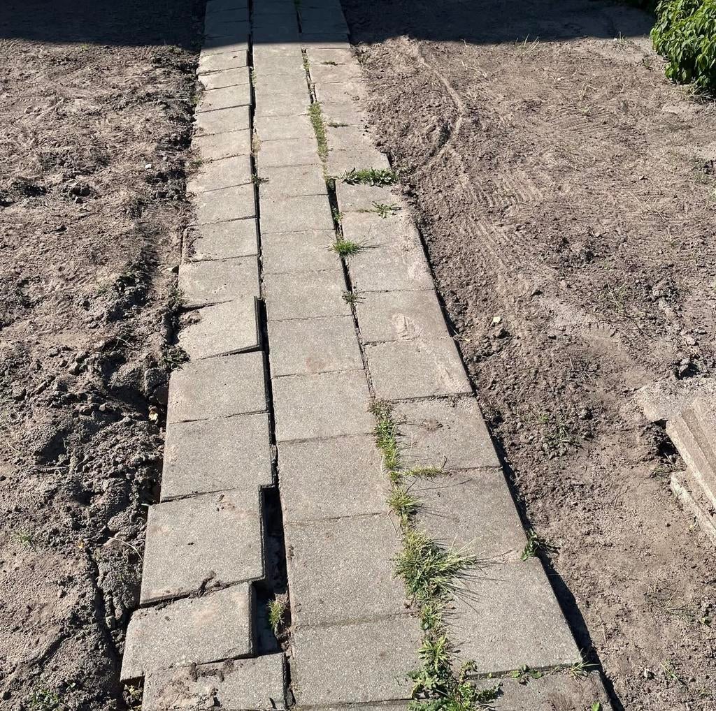 GRATIS 100 tegels 30x30, Tuin en Terras, Tegels en Klinkers, Ophalen, Gebruikt, Beton, Terrastegels