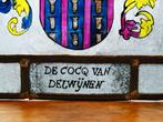 Glas in lood wapenschild De Cocq van Delwijnen / Zaltbommel, Ophalen of Verzenden