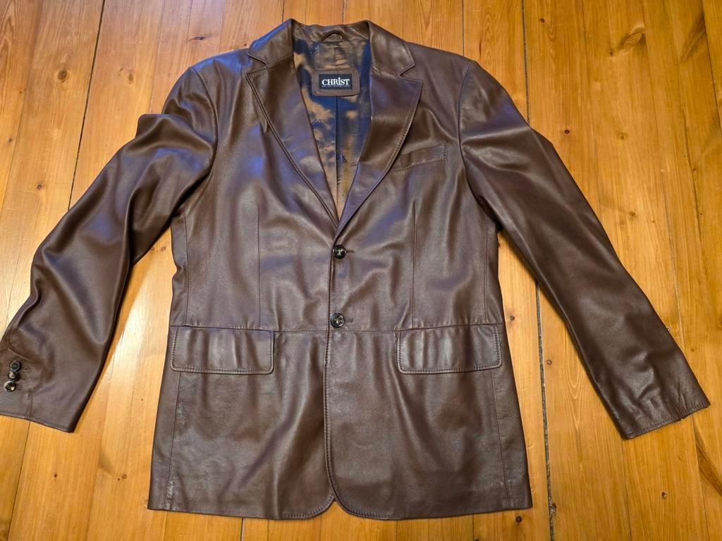 Christ Leren Colbert Maat 50 - Stijlvol Bruin Herenjasje, Kleding | Heren, Bruin, Maat 48/50 (M), Ophalen of Verzenden, Zo goed als nieuw