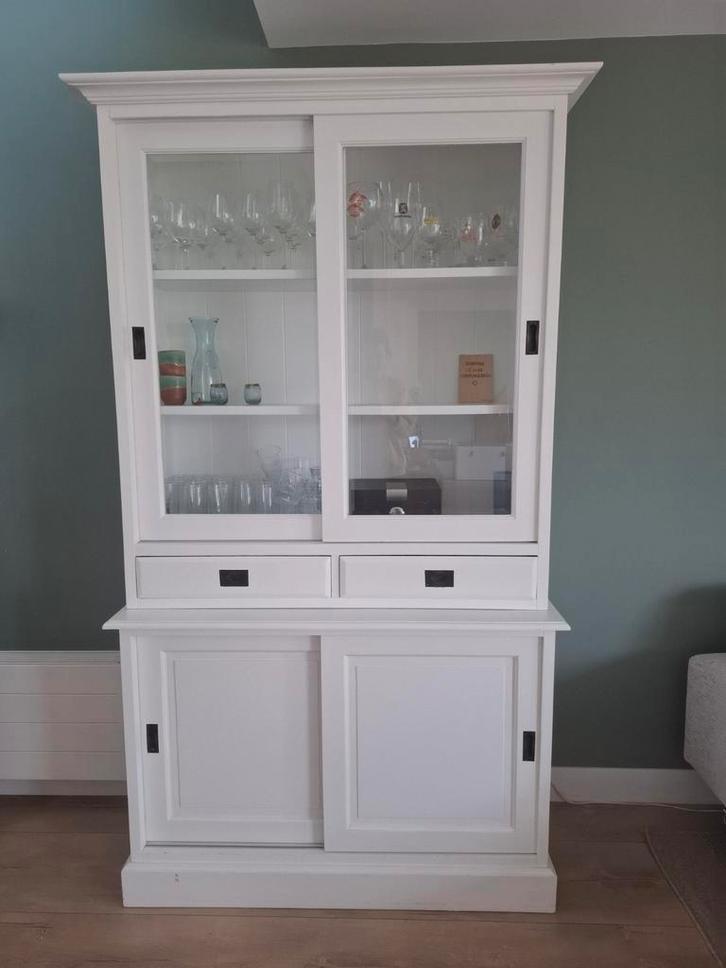 Witte servieskast, Huis en Inrichting, Kasten | Buffetkasten, Gebruikt, 150 tot 200 cm, 50 tot 100 cm, 25 tot 50 cm, Ophalen