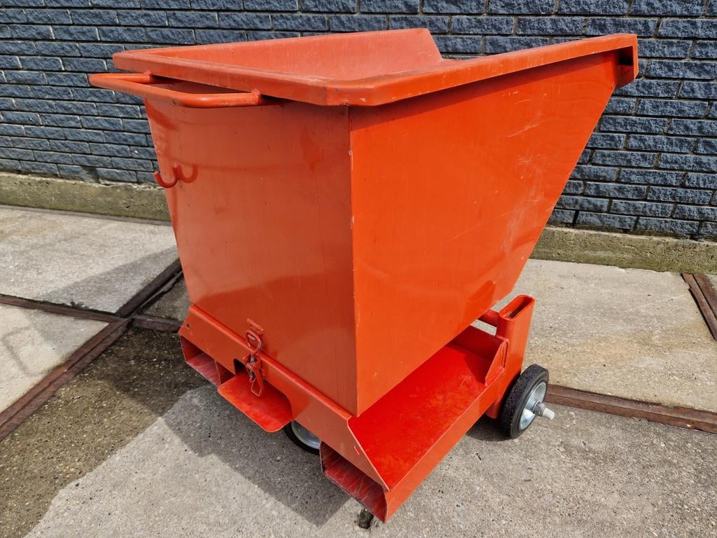 Kantelbak kiepbak spanenbak afvalbak puinbak afvalcontainer, Ophalen, Gebruikt, Handmatig, Onbekend