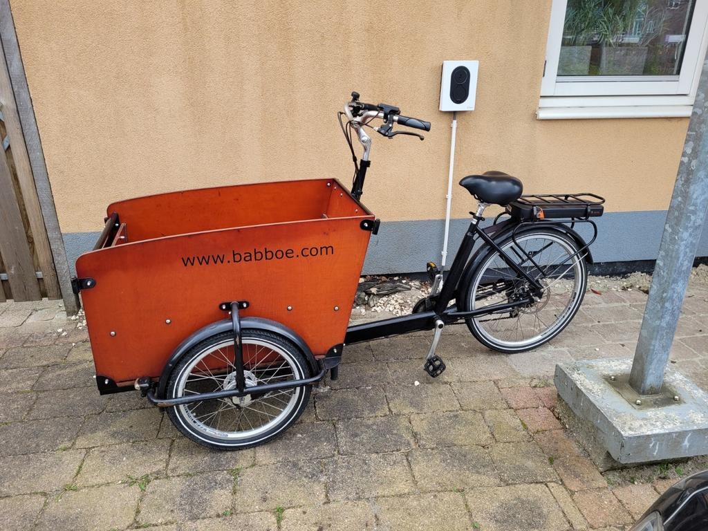 Babboe big E bakfiets, Ophalen, Gebruikt, 4 kinderen of meer, Huif