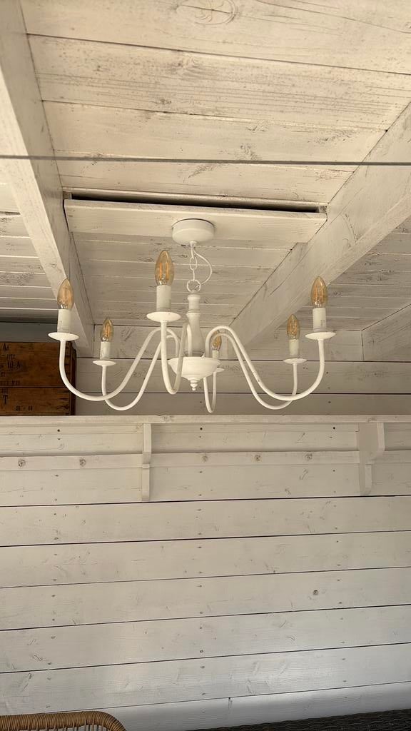 Twee kroonluchters wit inclusief lampen, Ophalen, Zo goed als nieuw