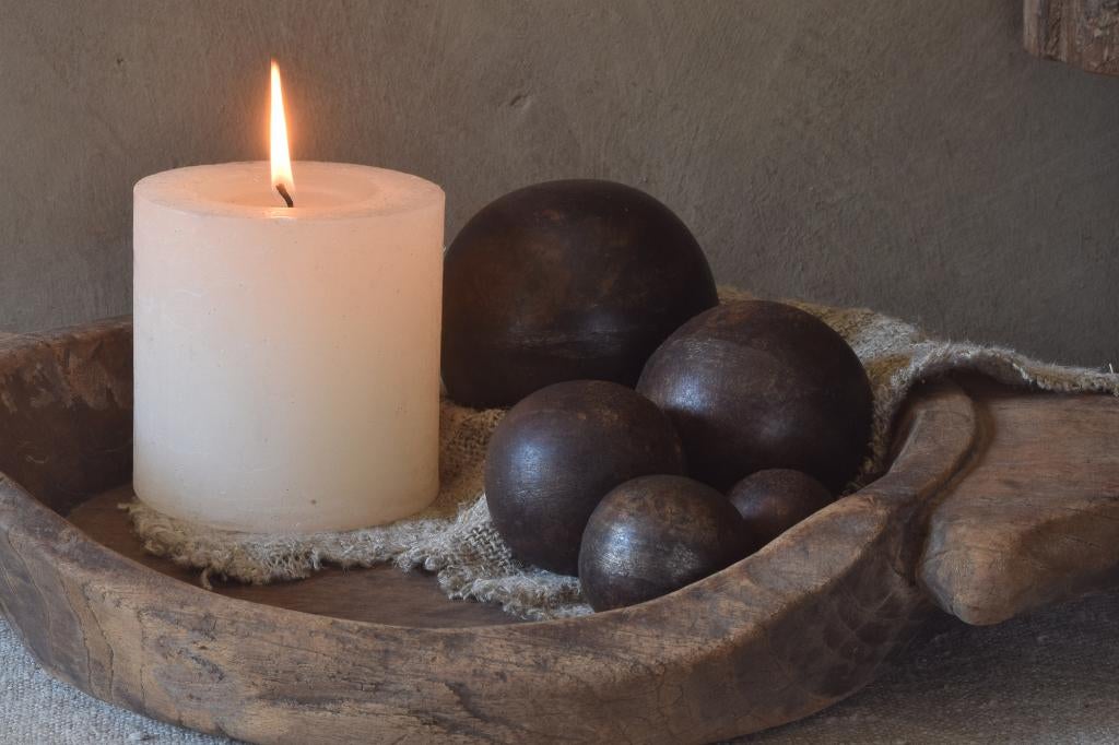 Set van 5 metalen ballen met roestige patina, Huis en Inrichting, Woonaccessoires | Overige, Nieuw, Ophalen of Verzenden, Landelijk