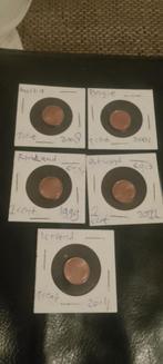 5x 1 eurocenten, Ophalen of Verzenden