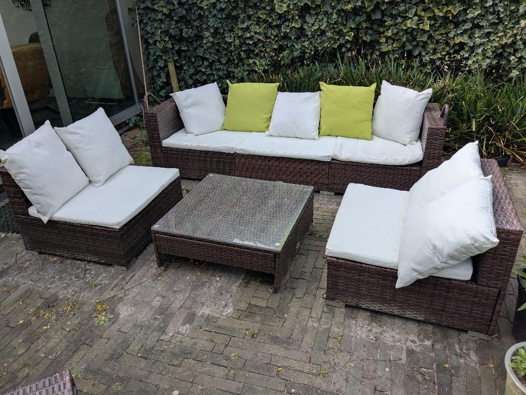 Loungeset GRATIS AF TE HALEN, Tuin en Terras, Tuinsets en Loungesets, Ophalen, 5 zitplaatsen, Kunststof, Gebruikt