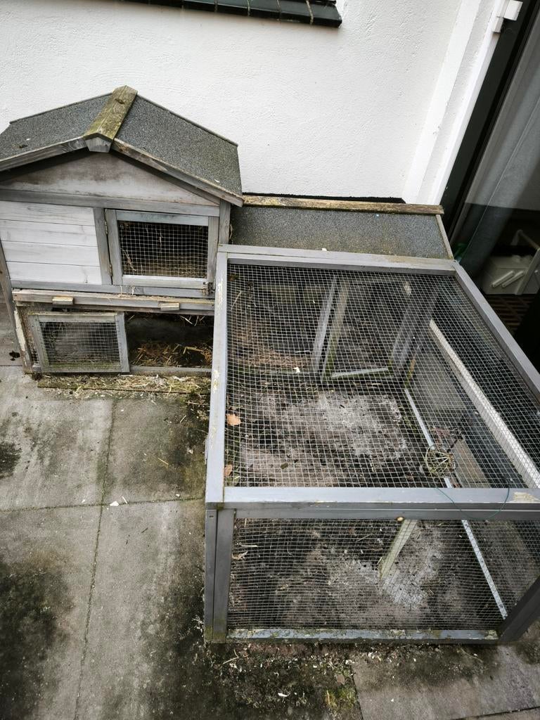 Gratis konijnenhok inclusief ren, Dieren en Toebehoren, Ophalen, 90 cm of meer, Hok, 110 cm of meer