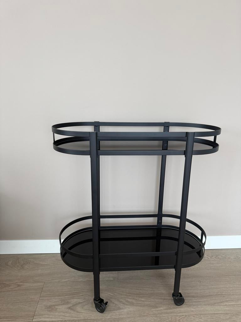 Drank serveerwagen zwart, Ophalen, Minder dan 55 cm, Zo goed als nieuw, 60 cm of meer