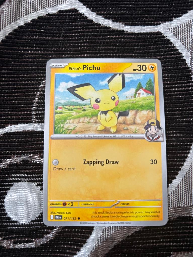 Pokémon kaart Ethan's Pichu 071/182, Ophalen of Verzenden, Gebruikt, Losse kaart